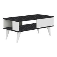 COUCHTISCH Ludvika 90/45/40 cm - Schwarz/Weiß, Holzwerkstoff/Kunststoff (45/90/40cm) - [en.casa]