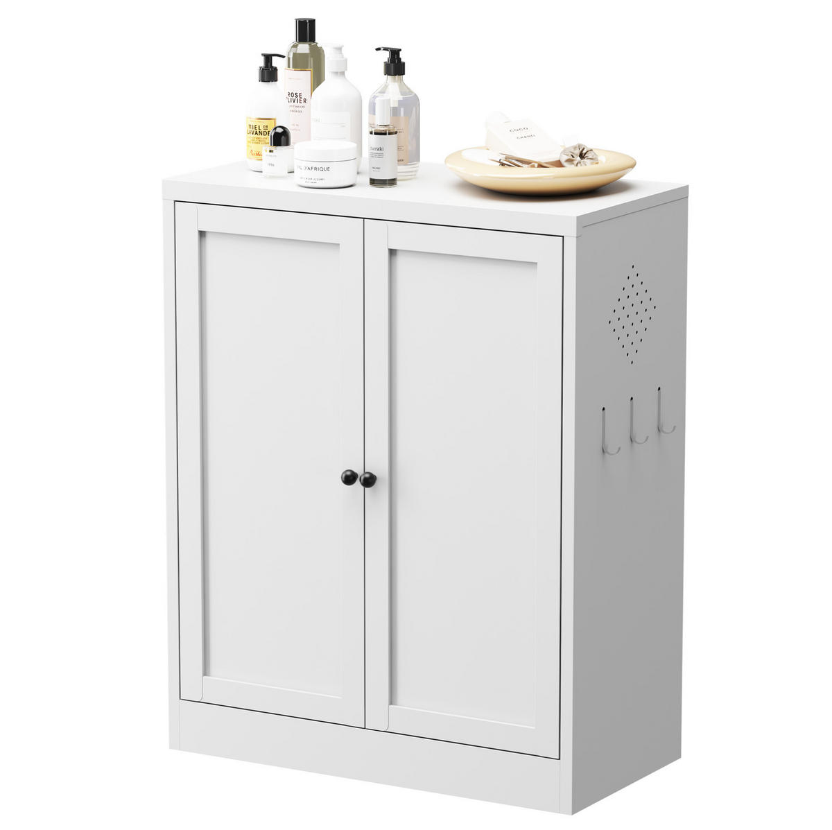 SIDEBOARD 70/35/88 cm aus Metall in Weiß mit 2 Türen & verstellbaren Böden - Weiß, Metall (70/88/35cm) - BEAOK