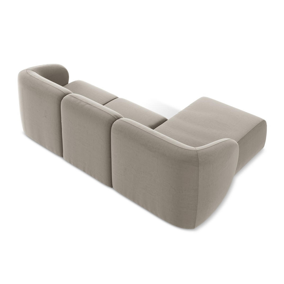 ECKSOFA Links Samt Stoff Grau - Taupe/Schwarz, Holzwerkstoff/Kunststoff (248/166cm) - LaMiaSofa