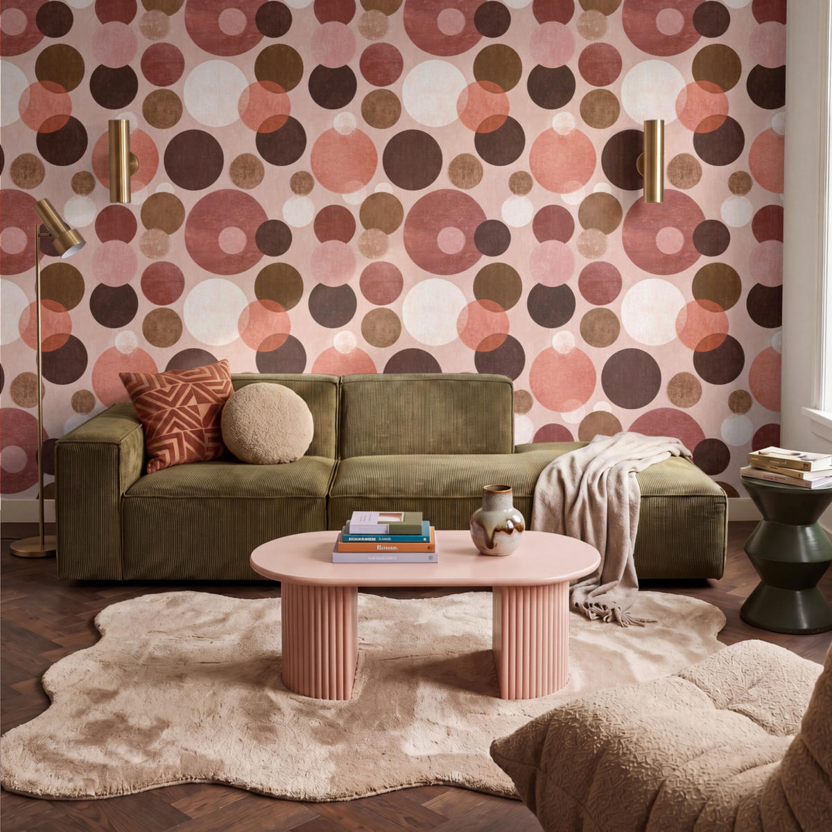 TAPETE - Kreise - Modern - Farbenfroh - 350x240 cm - Multicolor, Papier (350/240cm) - OnlyWow