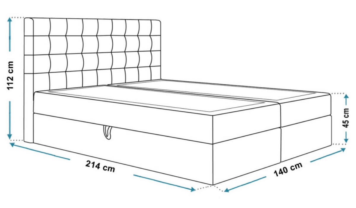 BETT Grün FOX 2 Kontinentalbett 140x200 cm - Schwarz/Grün, Textil (140/200cm) - Sepro Meble