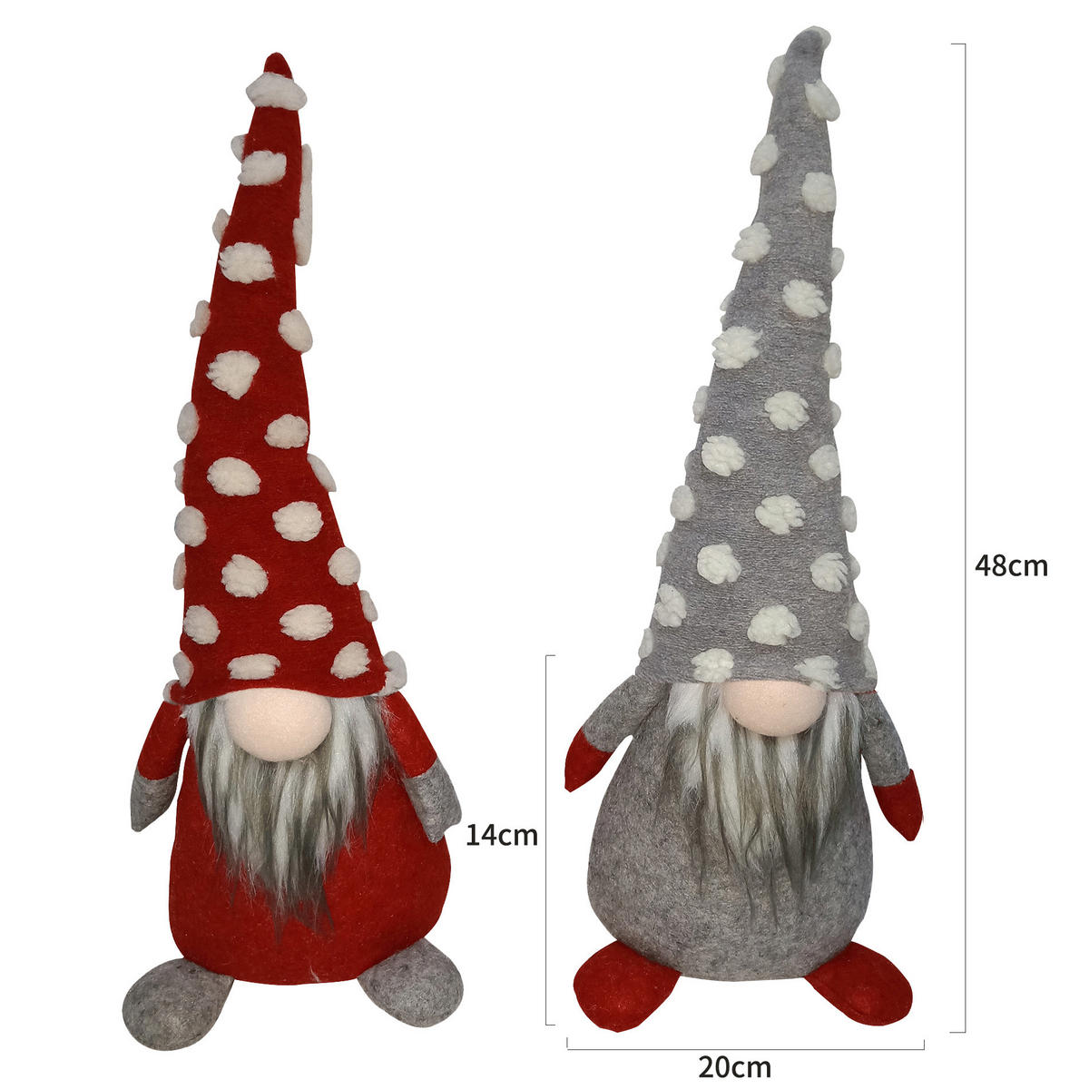 SCHWEDISCHES ZWERGENPAAR Grau 14/20/48 cm - Grau, Textil (14/48/20cm) - Mobili Rebecca