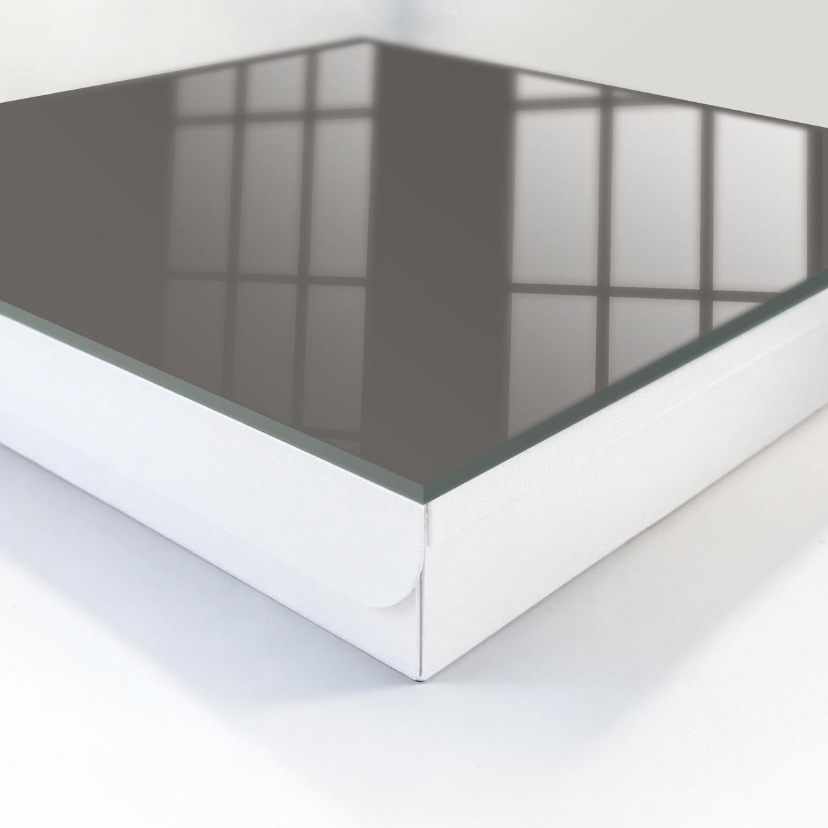 SCHLÜSSELBOX Weiß 30x30 cm – Türöffnung nach rechts - Dunkelgrau - Grau, Metall (30/30/5cm) - TULUP