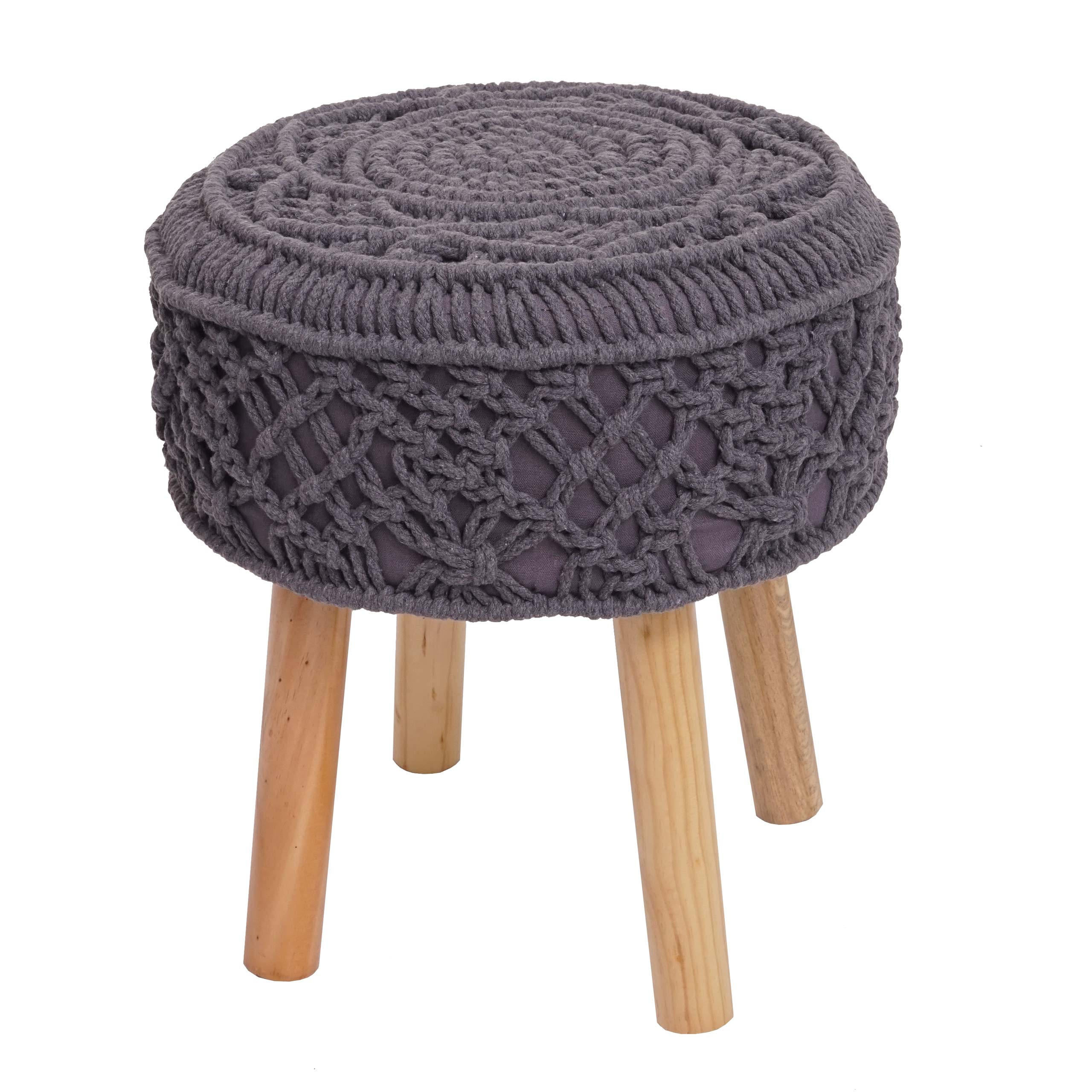 SITZHOCKER Grau - Grau, Textil (41/45/41cm) - MCW