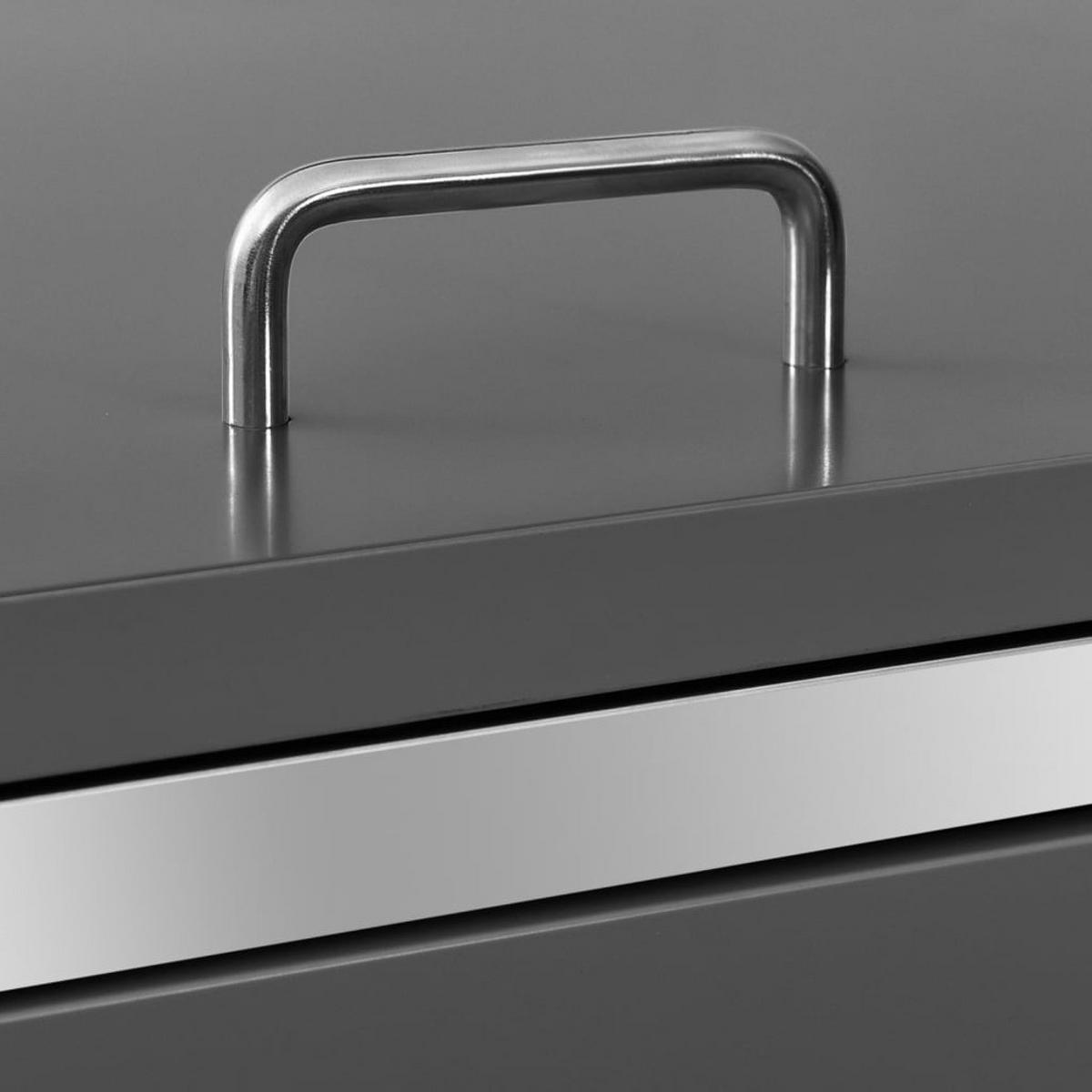 MÜLLTONNENBOX FÜR 3 TONNEN 207X77,5X115 CM EDELSTAHL - Anthrazit, Metall (207/115/77.5cm) - vidaXL