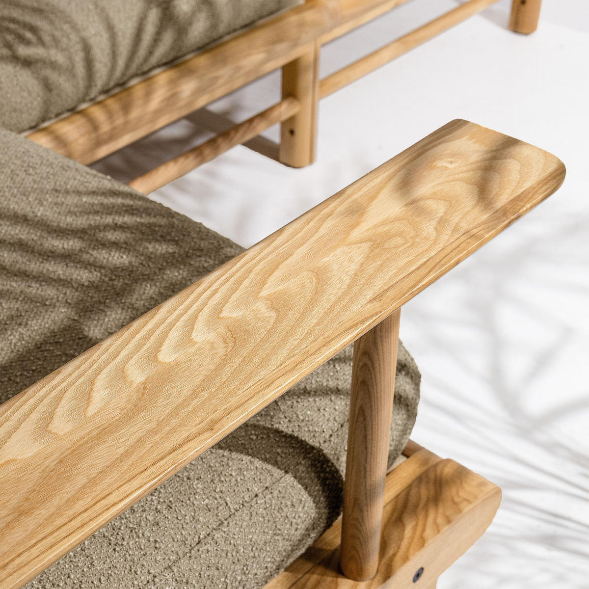 LOUNGESOFA ATREDA links - Beige, Holz/Textil (300/80/160cm) - KONSIMO®