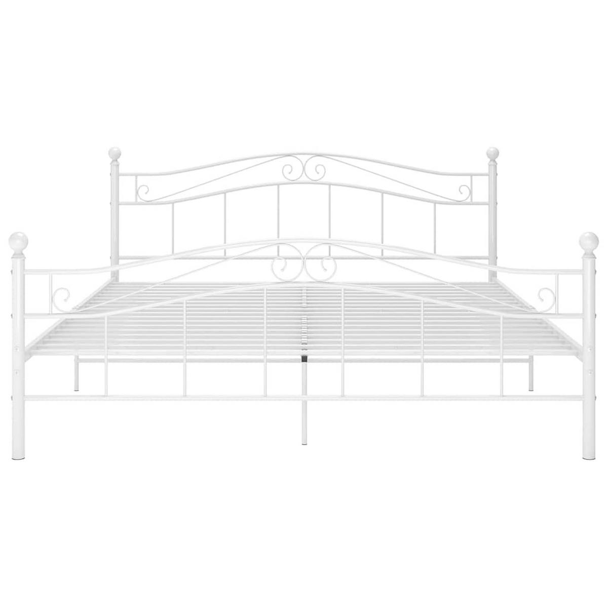BETT Weiss Metall 140/200 Cm - Weiß, Holz (140/200cm) - vidaXL