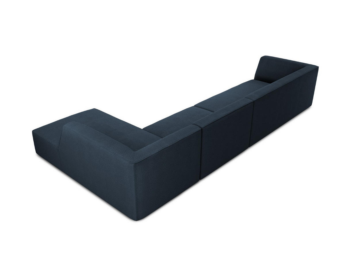 ECKSOFA rechts Ruby aus strukturiertem Stoff marineblau 5 Sitzplätze - Blau, Textil (180/366cm) - Micadoni