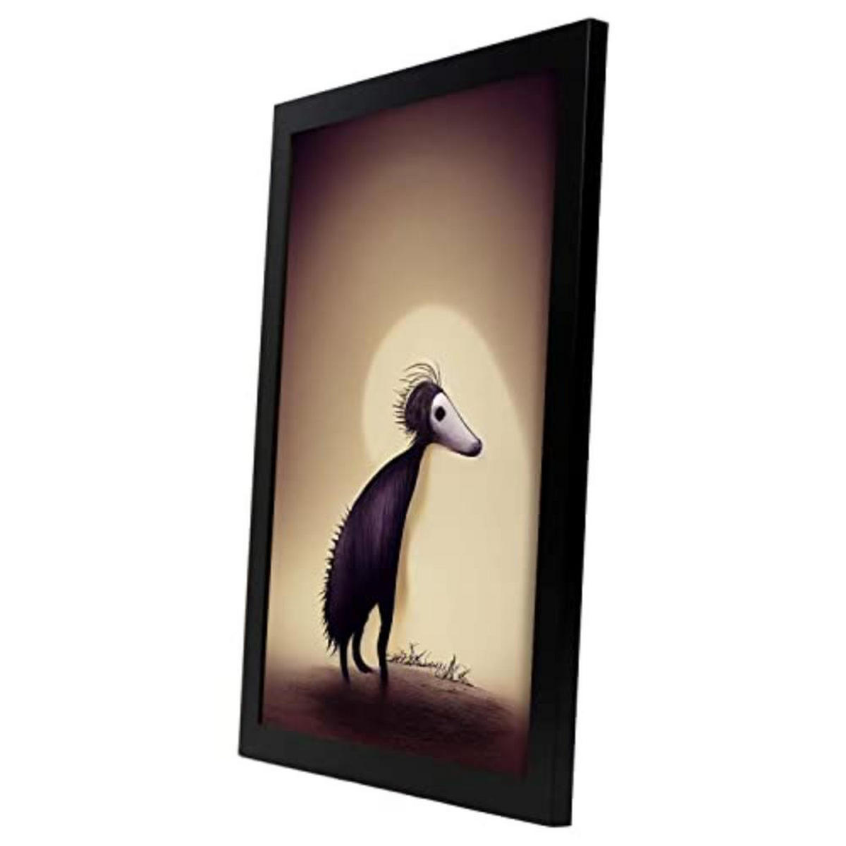 POSTER Set mit 4 Wald Tier im T Burton Goth Stil A3 Schwarzer Rahmen - Schwarz, Papier (29.7/3cm) - Nacnic