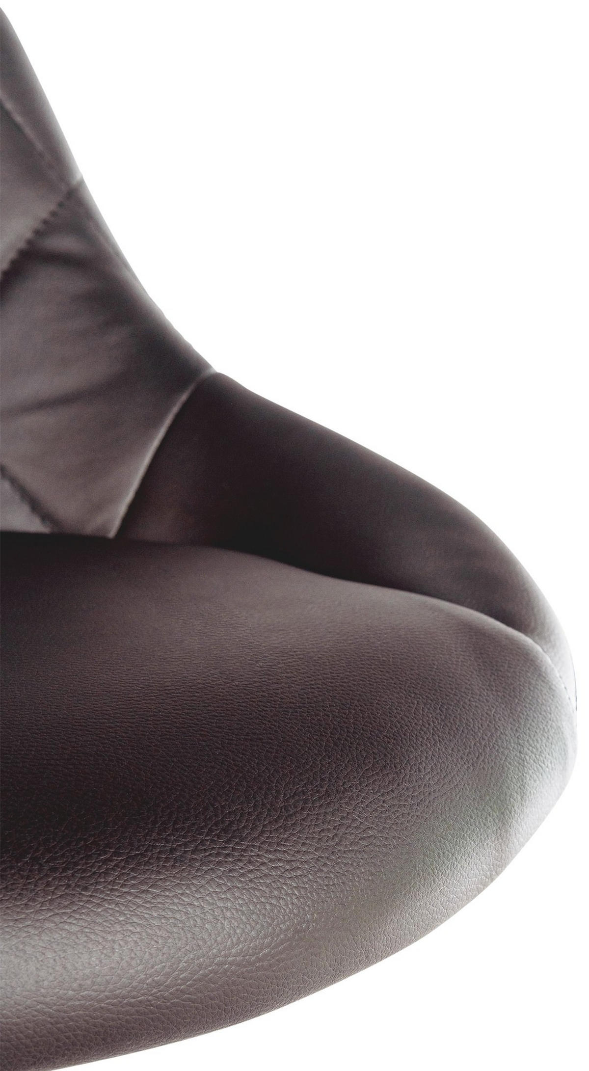 HOCKER Lederlook braun - Chromfarben/Braun, Textil/Metall (47/71/49cm) - CLP