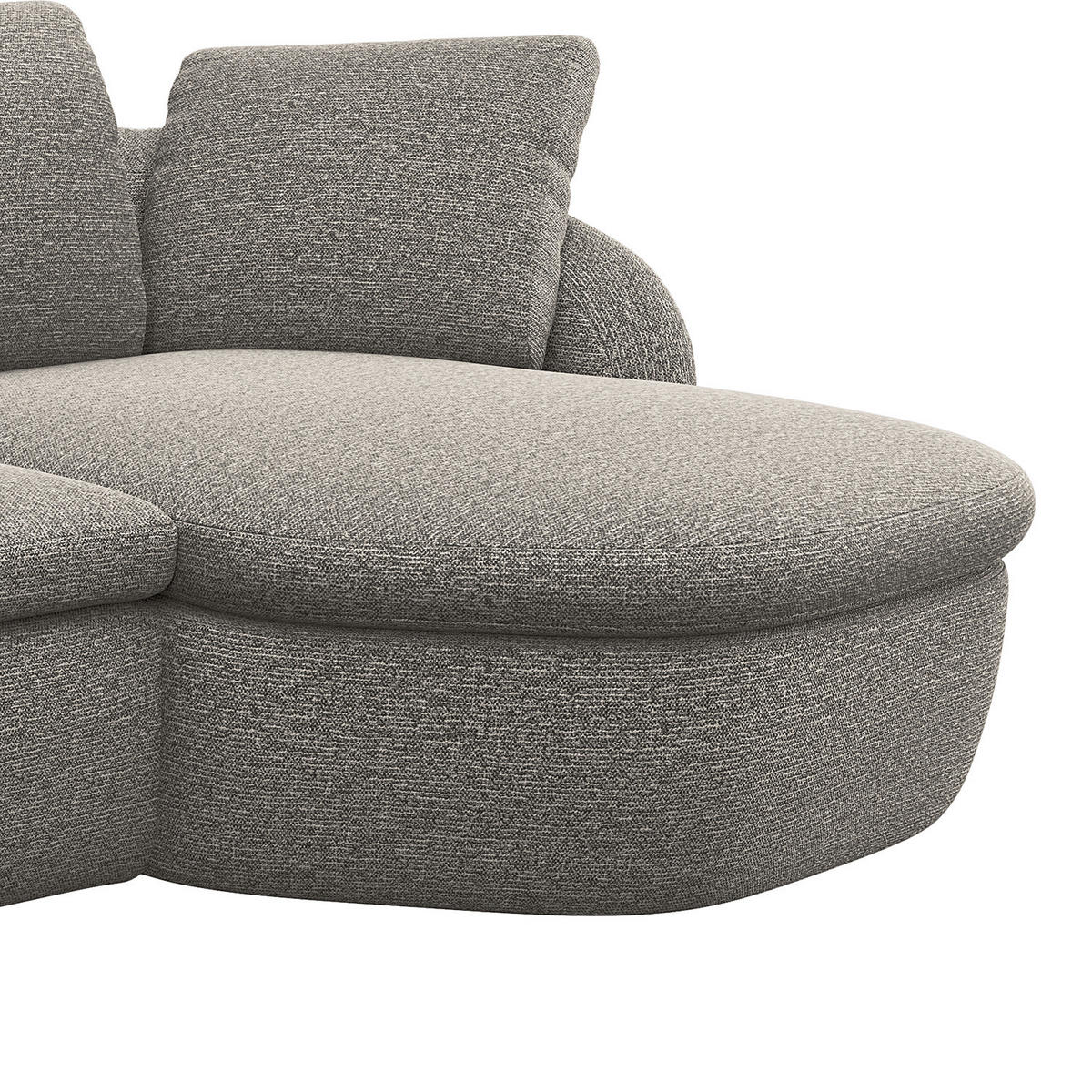 ECKSOFA mit Longchair - Schwarz/Grau, Kunststoff/Textil (276/146cm) - home24