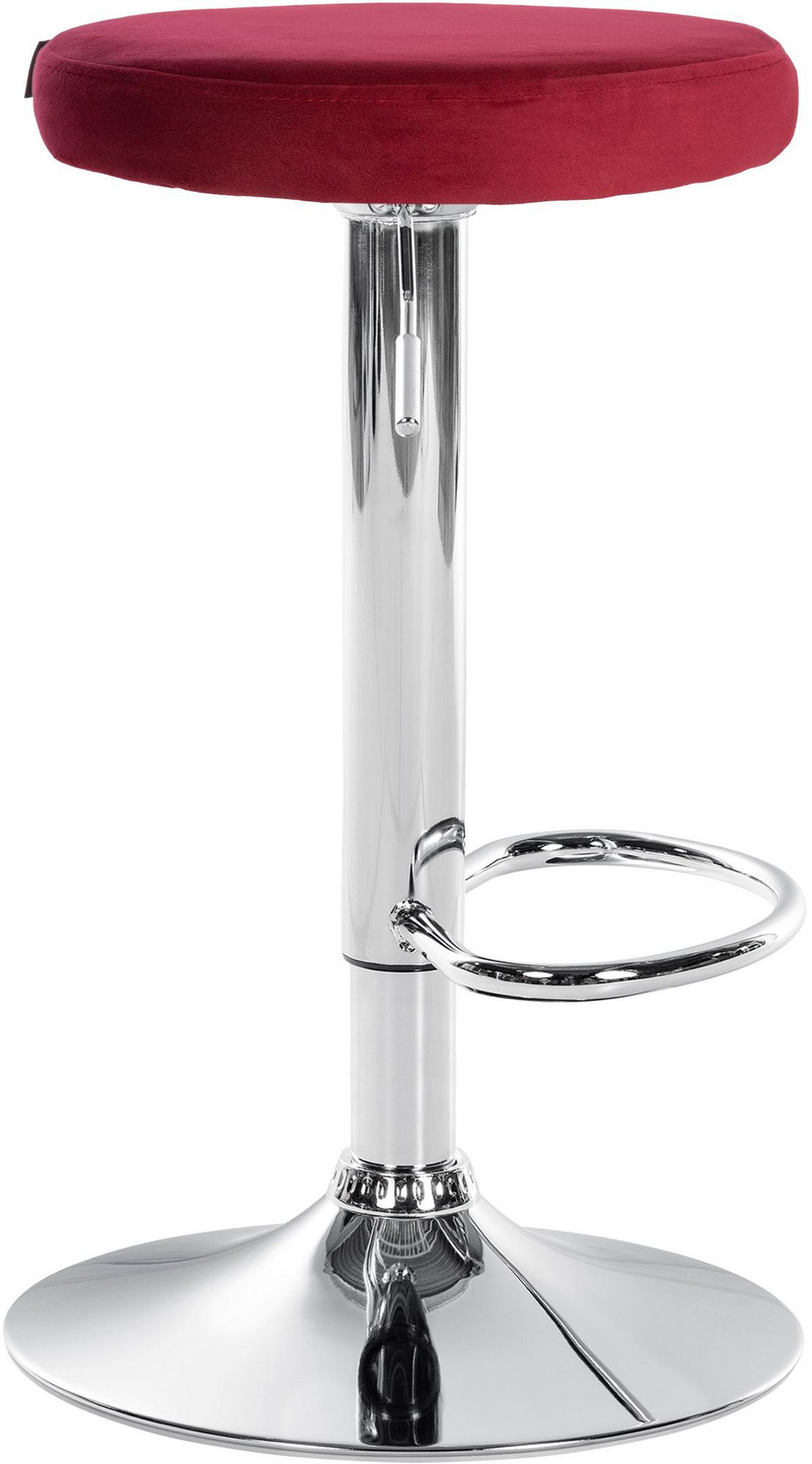BARHOCKER 2er Set Samt rot - Rot, Textil/Metall (38.5/60/38.5cm) - CLP