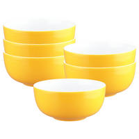 MÜSLISCHALEN Liberty Pure Colors Yellow Glow ø 15 cm 6er Set - Gelb, Keramik (15cm) - Seltmann Weiden