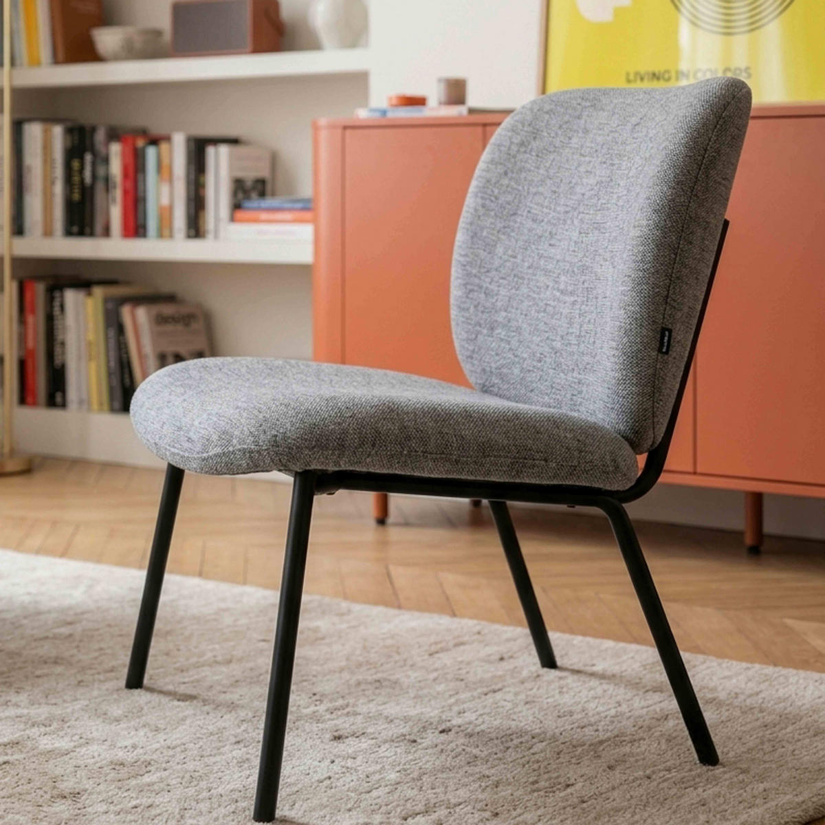 RELAXSESSEL 2-tlg., Grau - Grau, Textil/Metall (73/75/65cm) - Oviala
