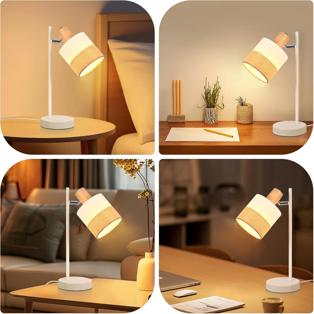 TISCHLEUCHTE BRAUN Ⅲ 16/12/36 cm - Weiß, Metall (16/12/36cm) - Nettlife