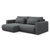 ECKSOFA mit Schlaffunktion Strukturstoff Stoff Grau - Schwarz/Grau, Kunststoff/Textil (149/240cm) - Makamii