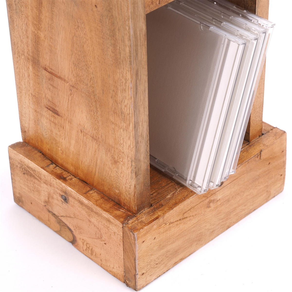 CD REGAL TOWER Mahagoni Massivholz, 4 Fächer 08 honigfarben gewachst - Honig, Holz (16/76/15cm) - DESIGN DELIGHTS