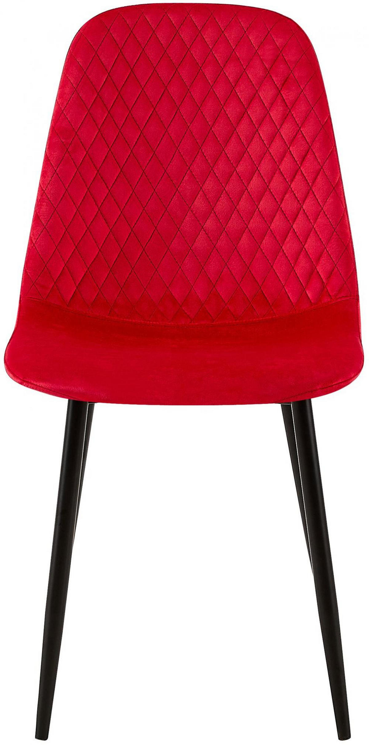 STUHL Samt Rot - Rot/Schwarz, Textil/Metall (44/88/54cm) - CLP