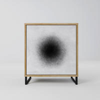 SIDEBOARD BLACK HOLE, Eichefarben, 57,5x42x67,5 cm, Schwarze Metall-Rahmenfüße - Eichefarben/Multicolor, Holzwerkstoff/Metall (57.5/67.5/42cm) - SpaceRebels