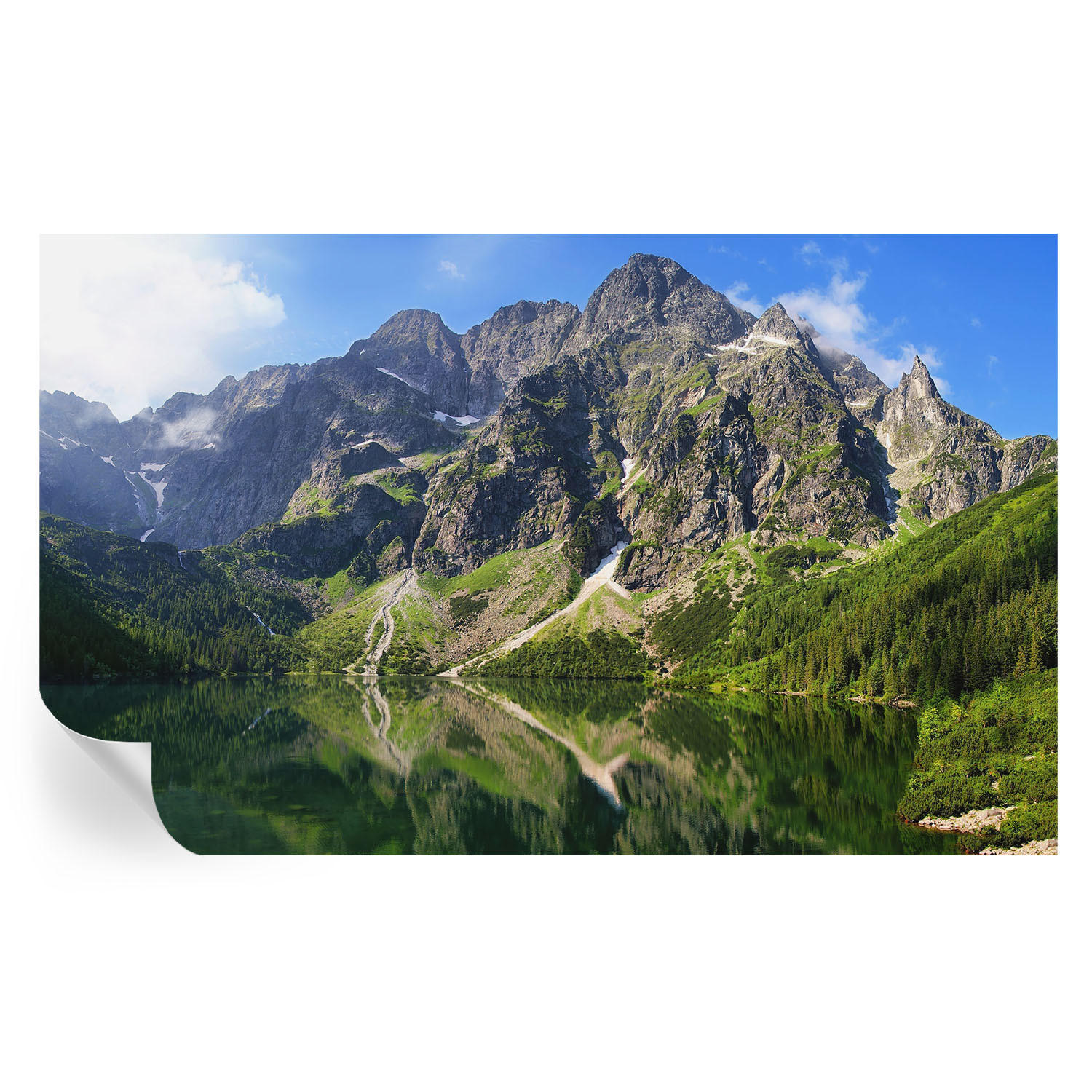 FOTOTAPETE 416x254 cm - Malerische Berge - Blau, Textil (416/254cm) - Wallfluent