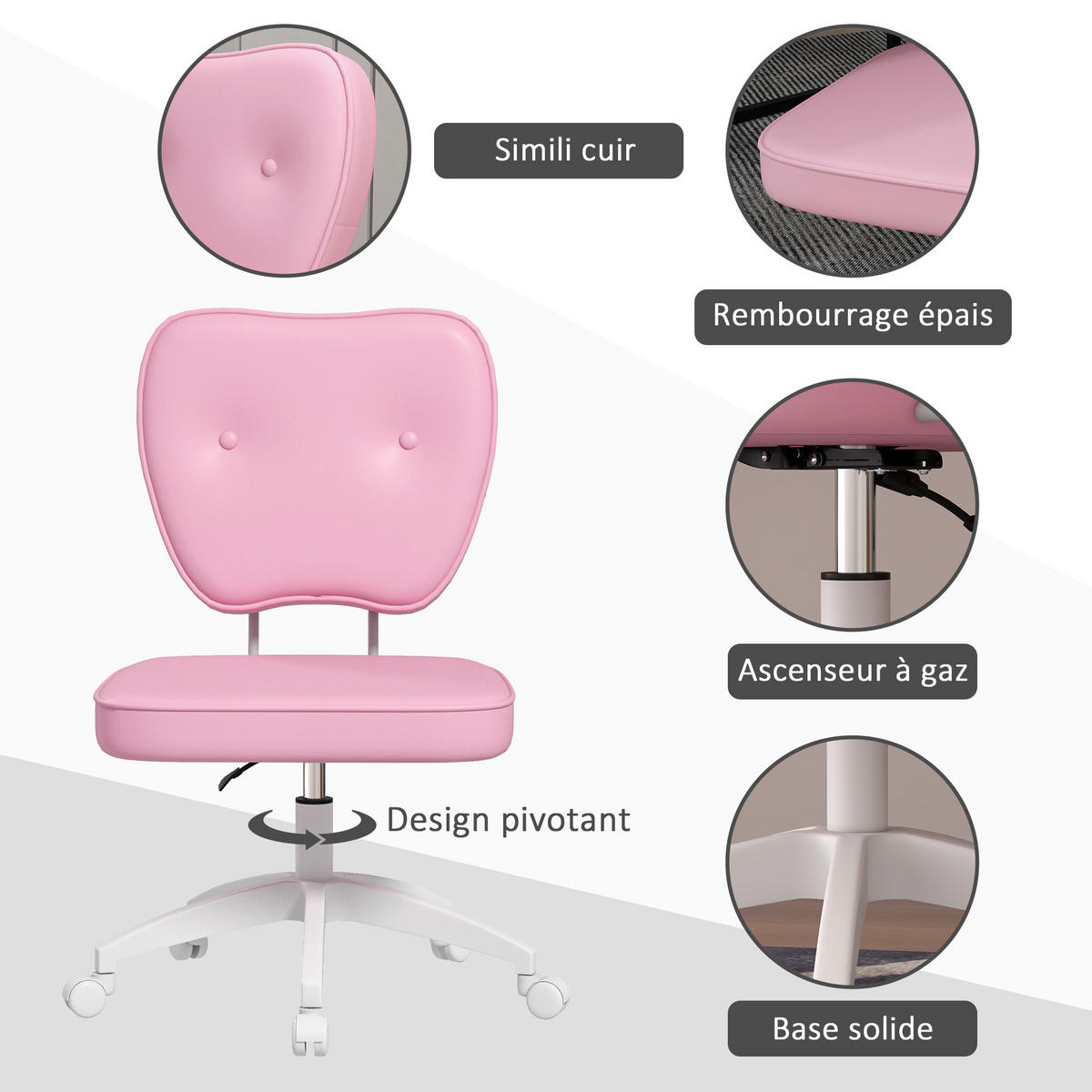 DREHSTUHL DE-11751 ohne Armlehnen Rosa - Pink, Metall (46/92/59cm) - ComfortXL