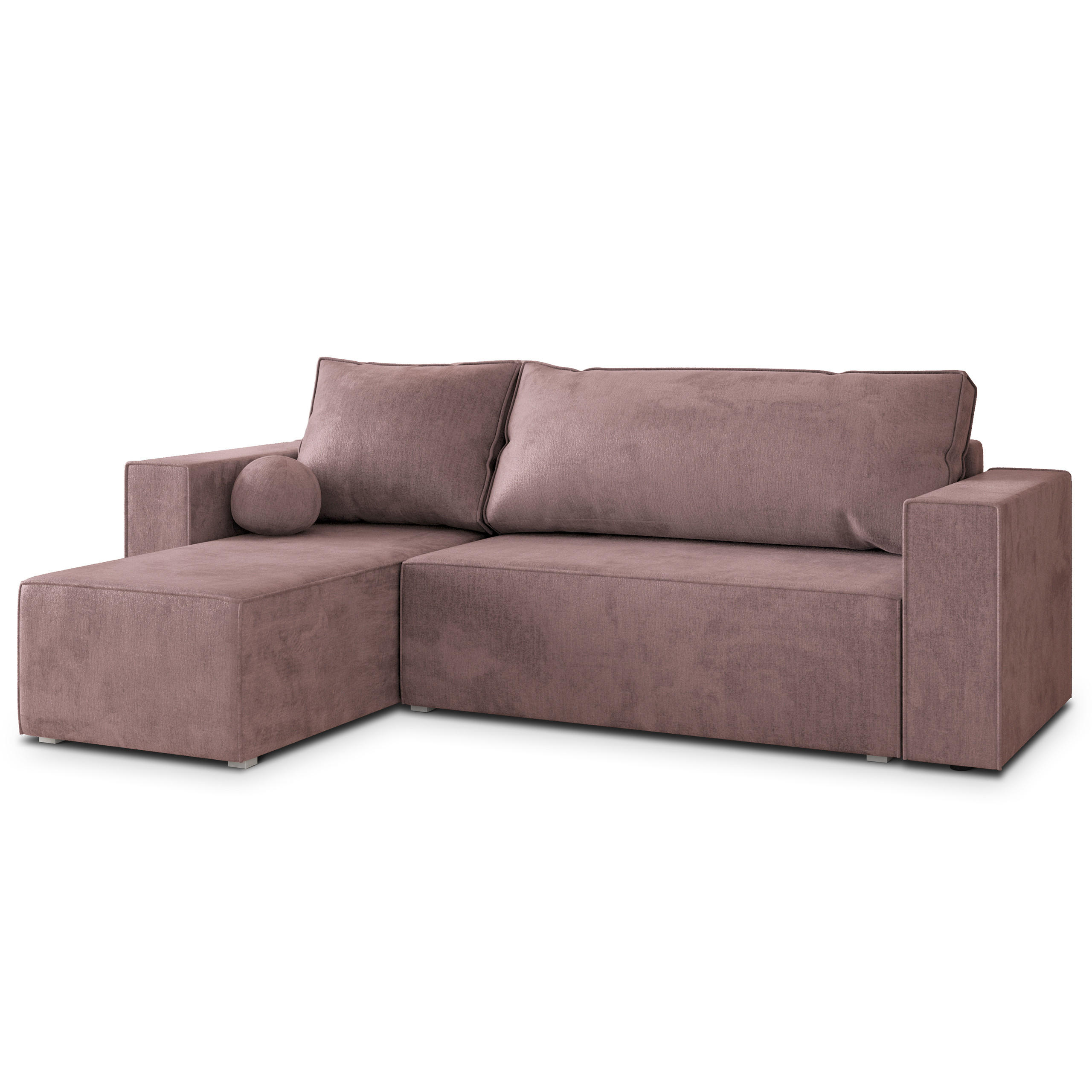 ROHOVÁ SEDAČKA RAVELO šeříková - šedá/šeříková, dřevo/textil (240/140cm) - MASSENO