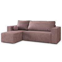 ROHOVÁ SEDAČKA RAVELO šeříková - šedá/šeříková, dřevo/textil (240/140cm) - MASSENO