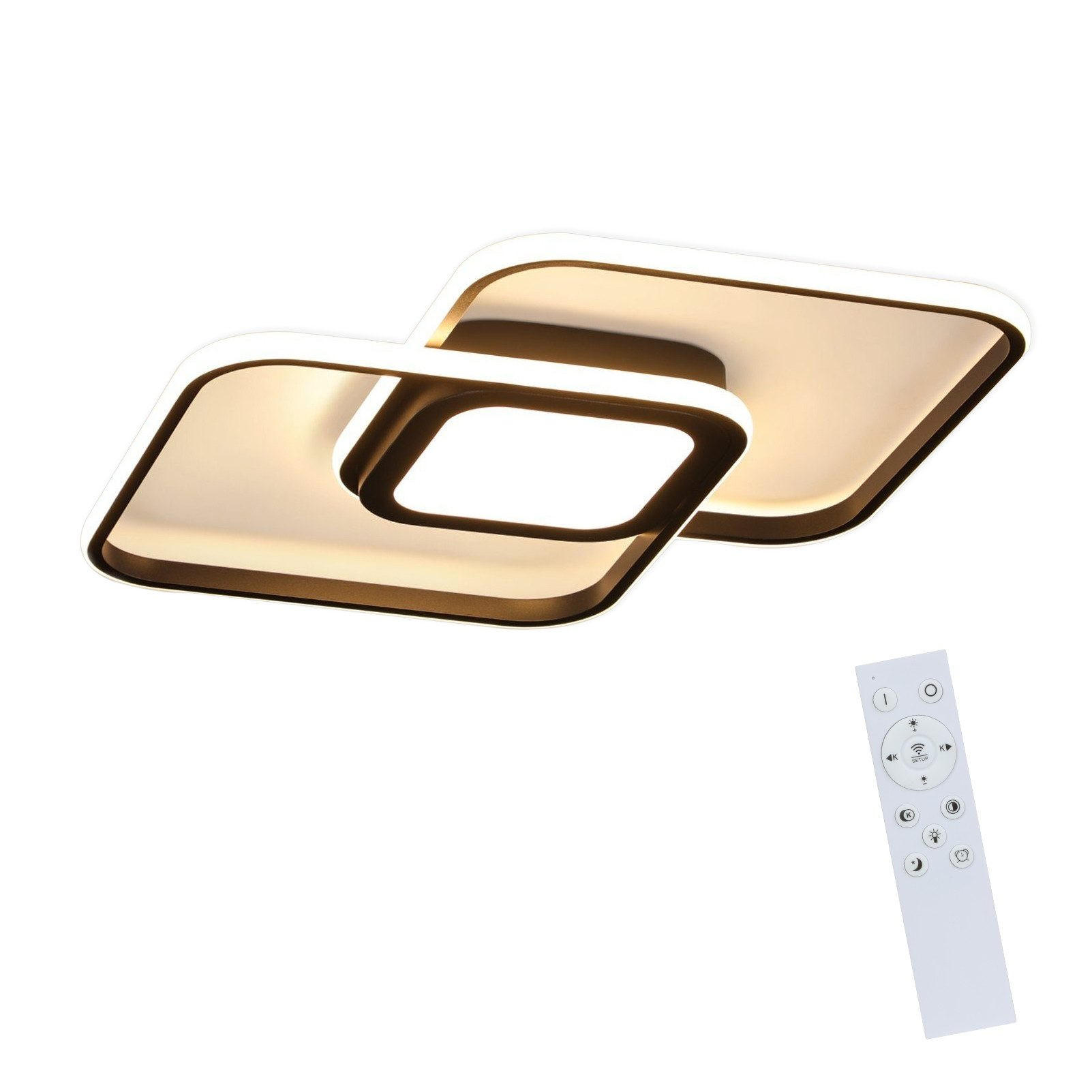 LED-DECKENLEUCHTE Carl 38.8/38.8/4.7 cm - Schwarz, Metall (50/38.8/4.7cm) - ZMH