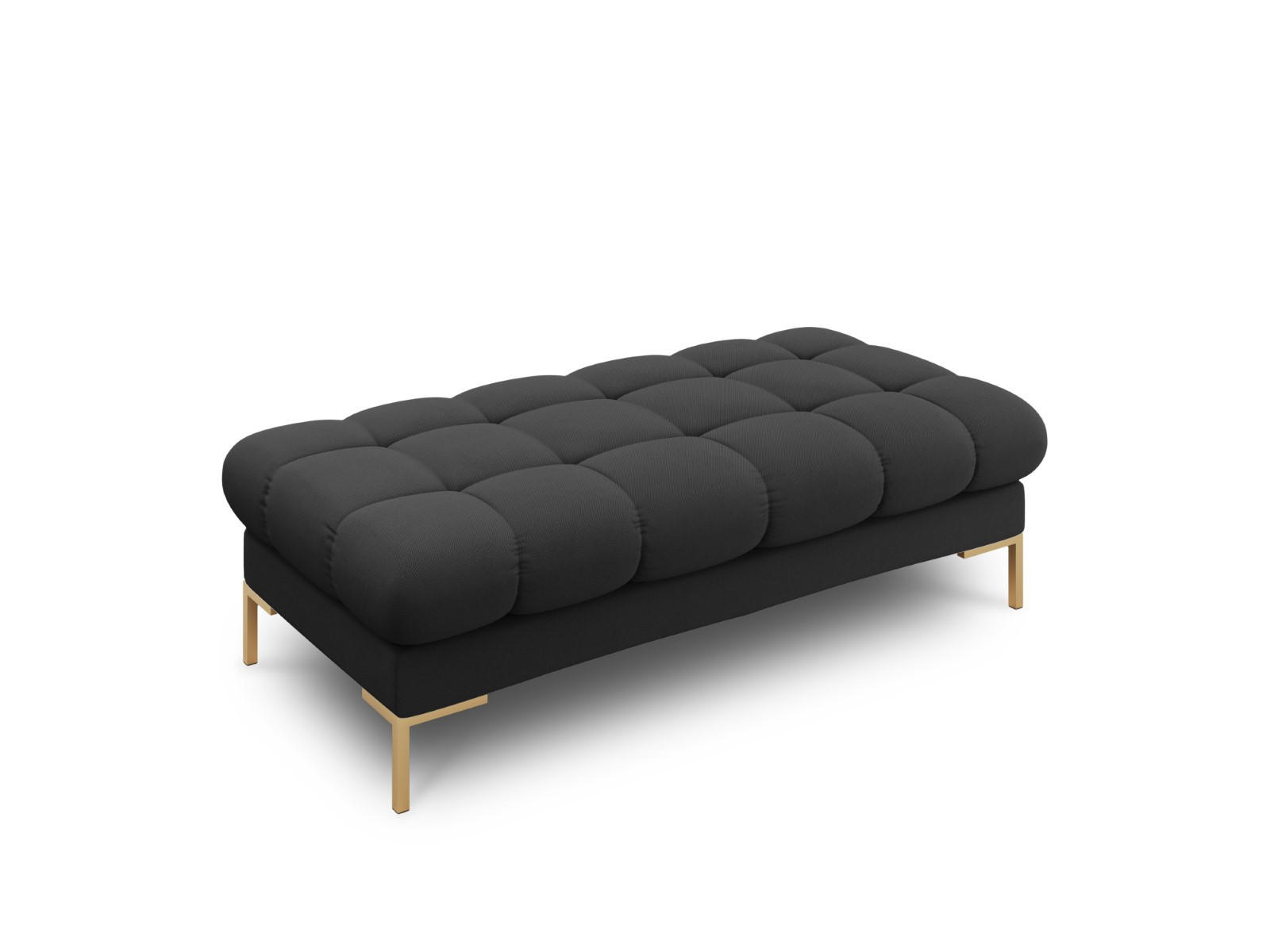 BANK Mamaia aus strukturiertem Stoff dunkelgrau 2 Sitzplätze - Dunkelgrau, Textil (133/41/62cm) - Micadoni