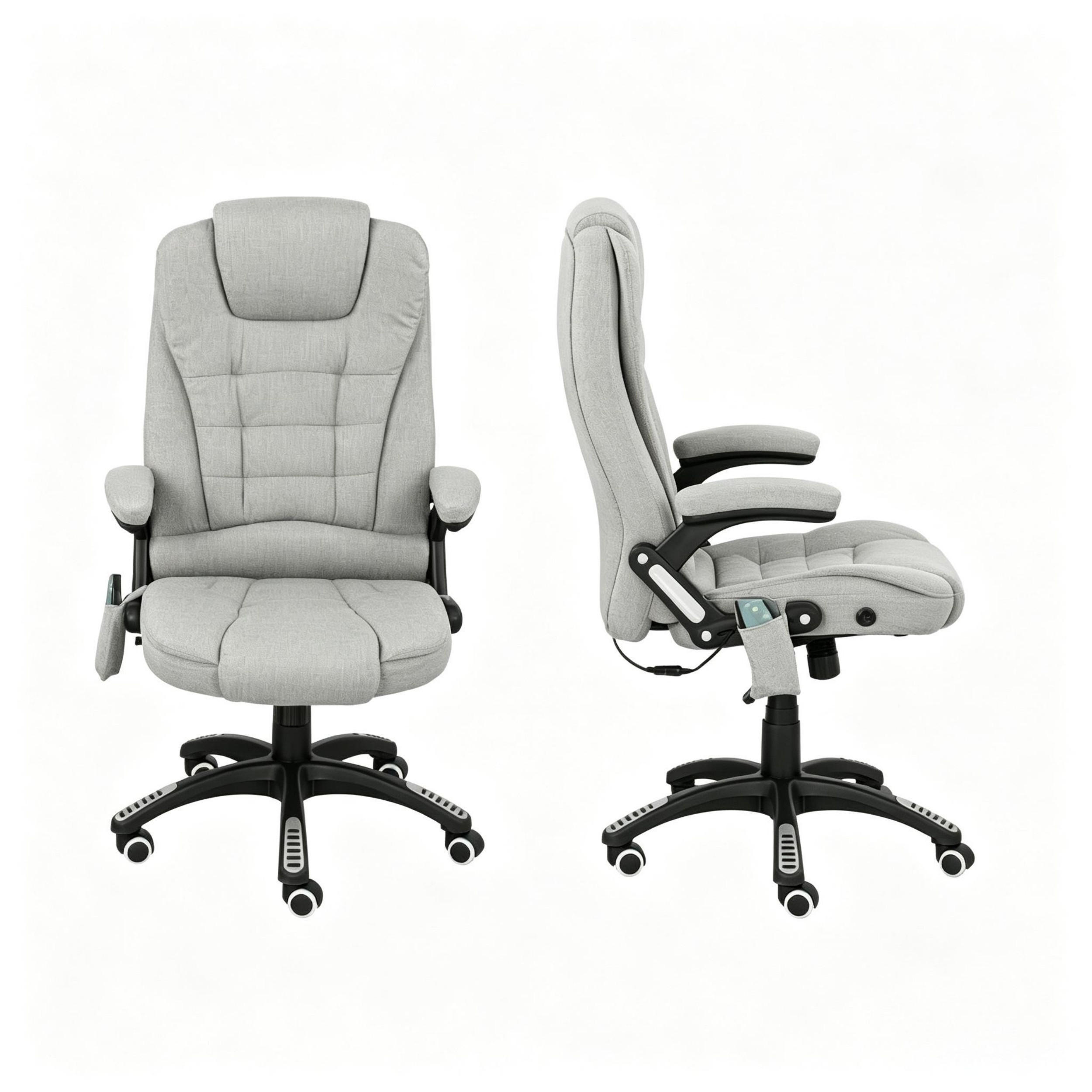 DREHSTUHL mit Massagefunktion höhenverstellbar Sitzhöhe 45 bis 55 cm - Hellgrau, Textil (68/110/72cm) - Gisaae