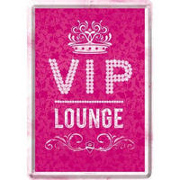 MINIBLECHSCHILD 10/14 cm Achtung VIP Pink Lounge - Multicolor, Metall (10/14/0.1cm) - Nostalgic-Art