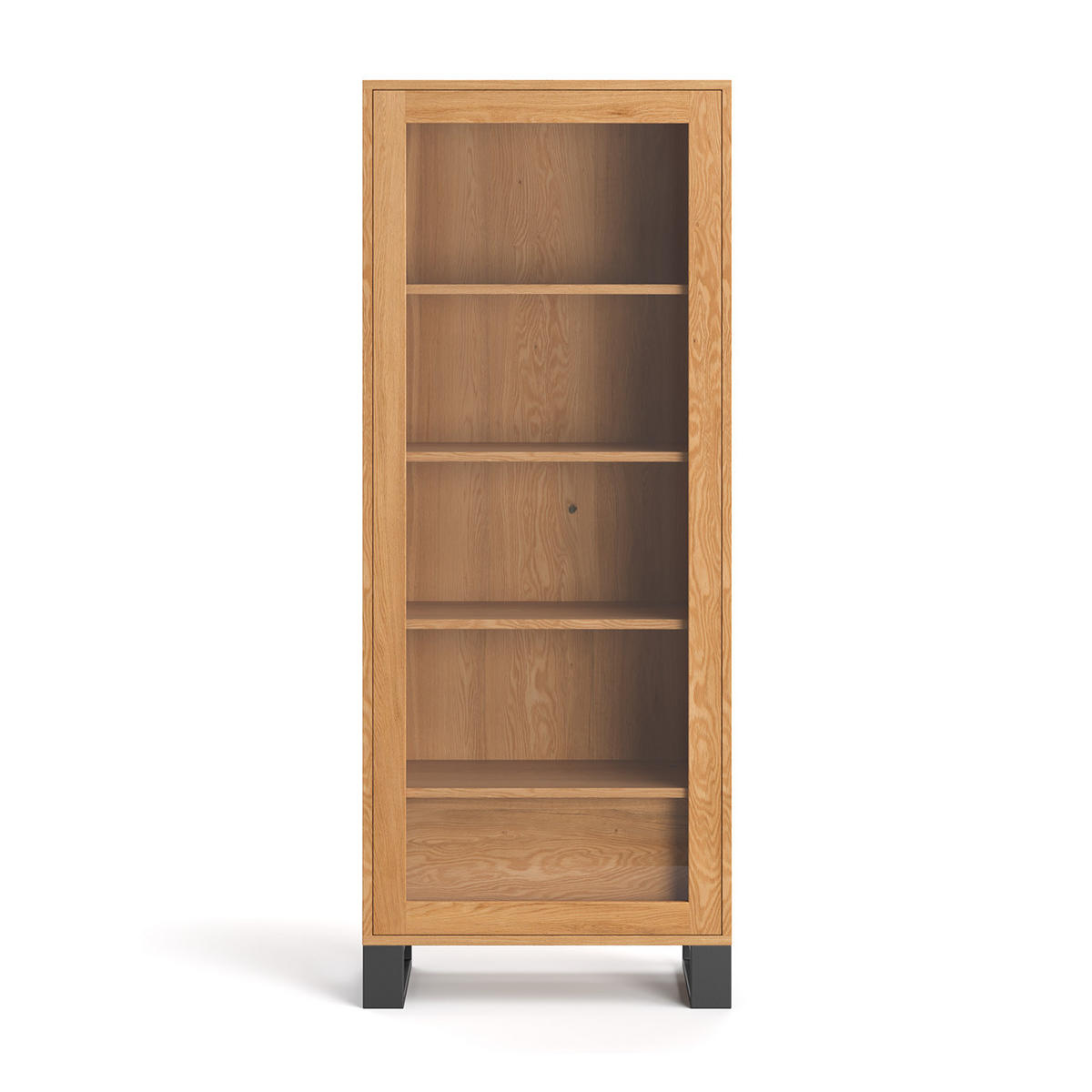 VITRINE Axel aus massivem Eichenholz 80 cm - Eichefarben/Naturfarben, Holz (80/205/45cm) - Danzz