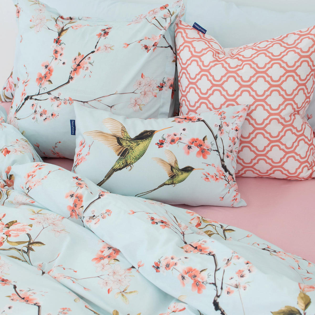 KISSENBEZUG chinoiserie 50x50 + 50x30 cm mehrfarbig - Multicolor, Textil (50/50cm) - Happy Friday