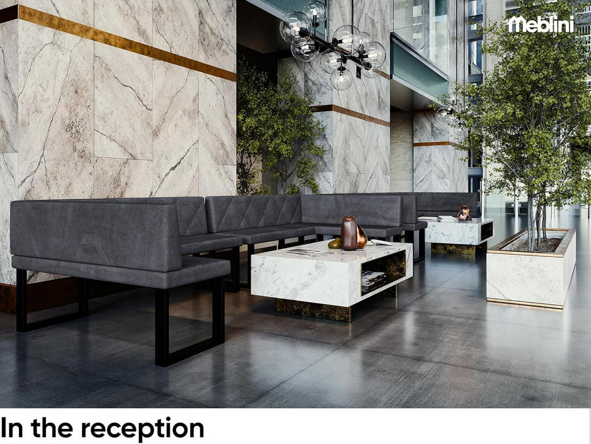 ECKBANK ERIC_U - Dunkelgrau, Textil (128/168cm) - Meblini