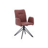 DREHSTUHL CEBU - Hellbraun/Nussbaumfarben, Leder/Metall (50/85/50cm) - SAM