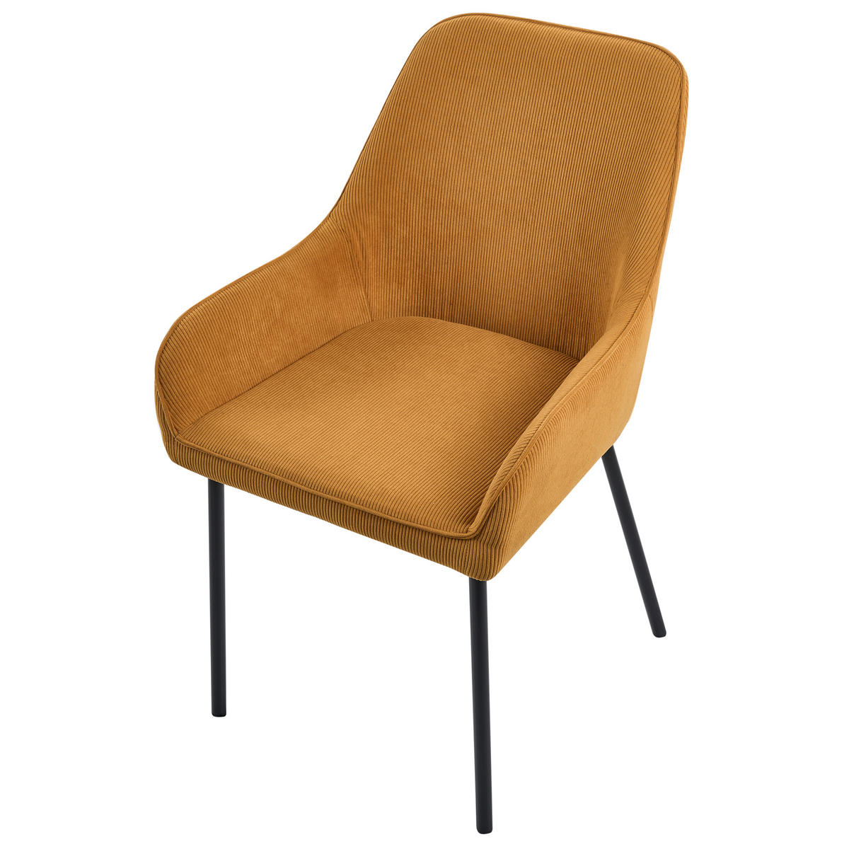 ÉTKEZŐSZÉK 2 darabos Szett Kordbársony Sárga Loverna - sárga, textil/fém (54/87/63cm) - Beliani