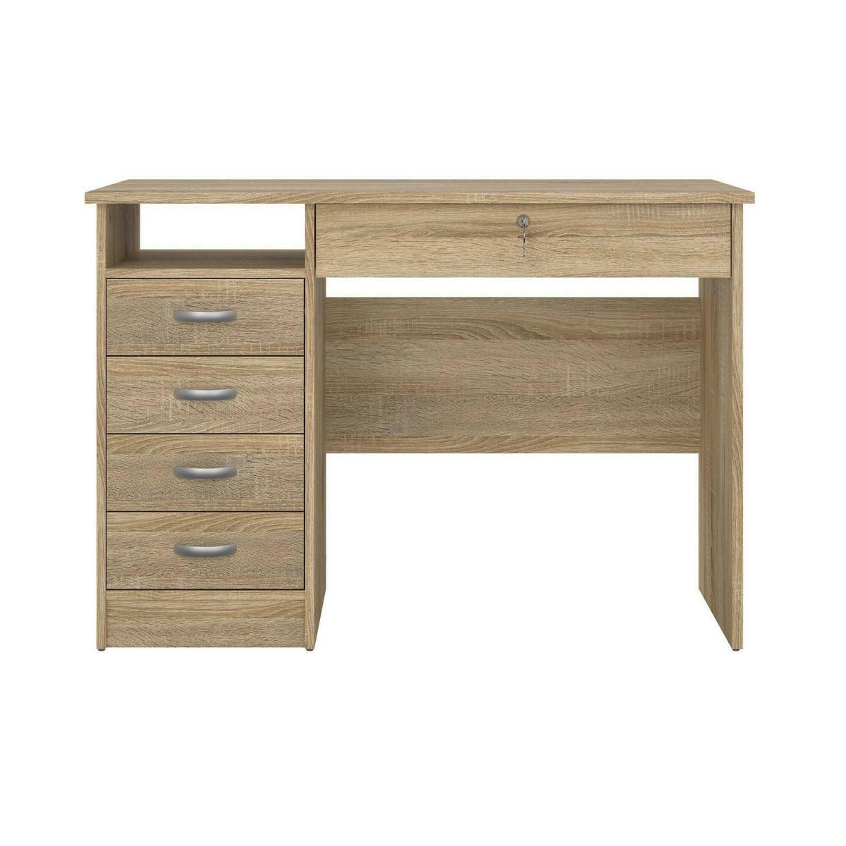 SCHREIBTISCH Eiche 48.5/109.3/75.6 cm - Braun, Holzwerkstoff (49/109/76cm) - DMORA