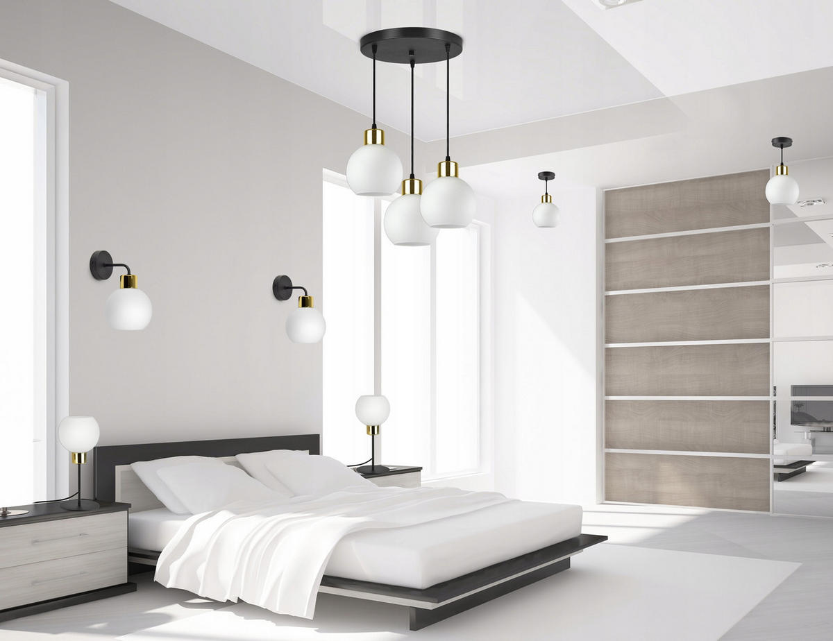 PENDELLEUCHTE Milano Glas - Goldfarben/Schwarz, Glas/Metall (35/35/80cm) - kiki design
