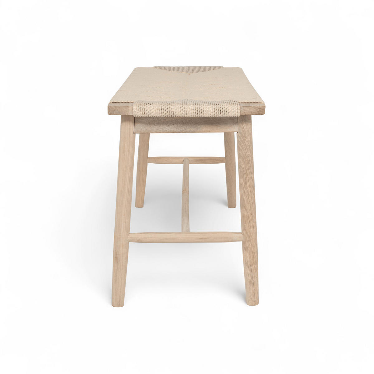 SITZBANK 110/35/47 cm Rattan / Eiche Eiche bianco - Eiche Bianco/Eichefarben, Holz/Papier (110/47/35cm) - Furnhouse