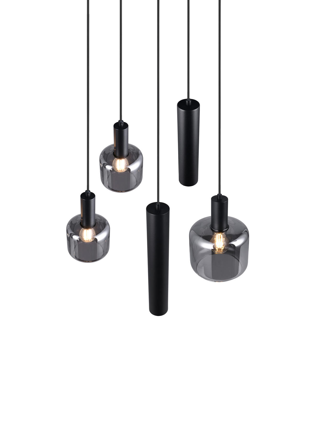HÄNGELAMPE MATARO - Schwarz - 40/40/150 cm - Schwarz, Metall (40/40/150cm) - Trio Leuchten