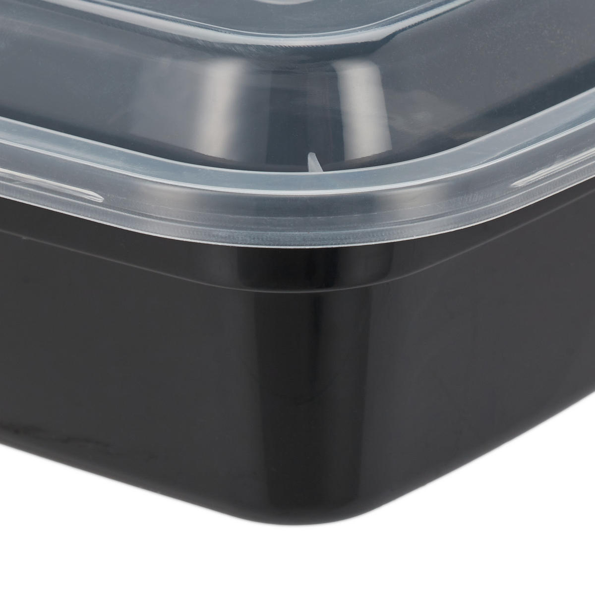 10XMEAL-PREP-BOXEN - Schwarz, Kunststoff - Relaxdays