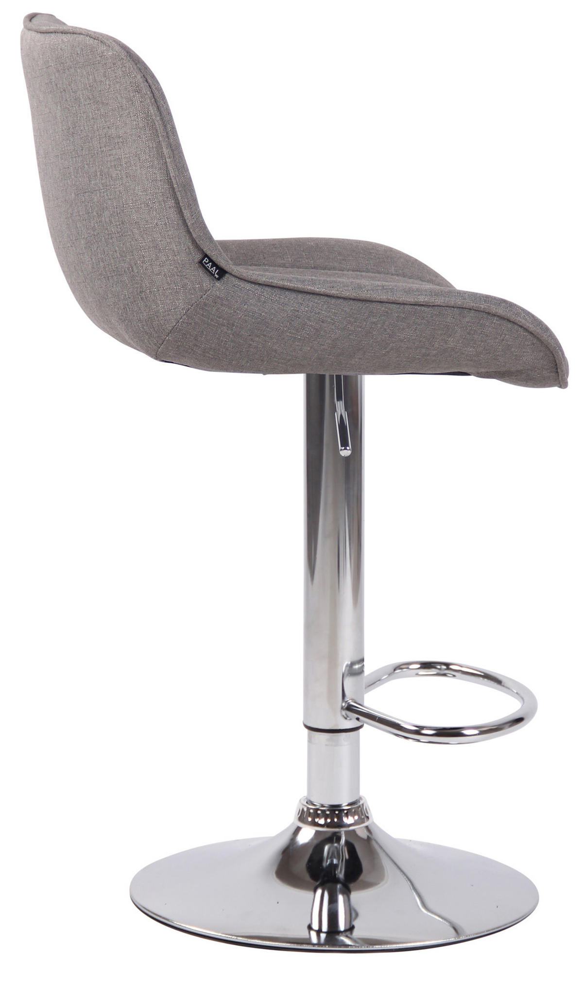 BARHOCKER Stoff grau - Chromfarben/Grau, Textil/Metall (50/86/50cm) - CLP