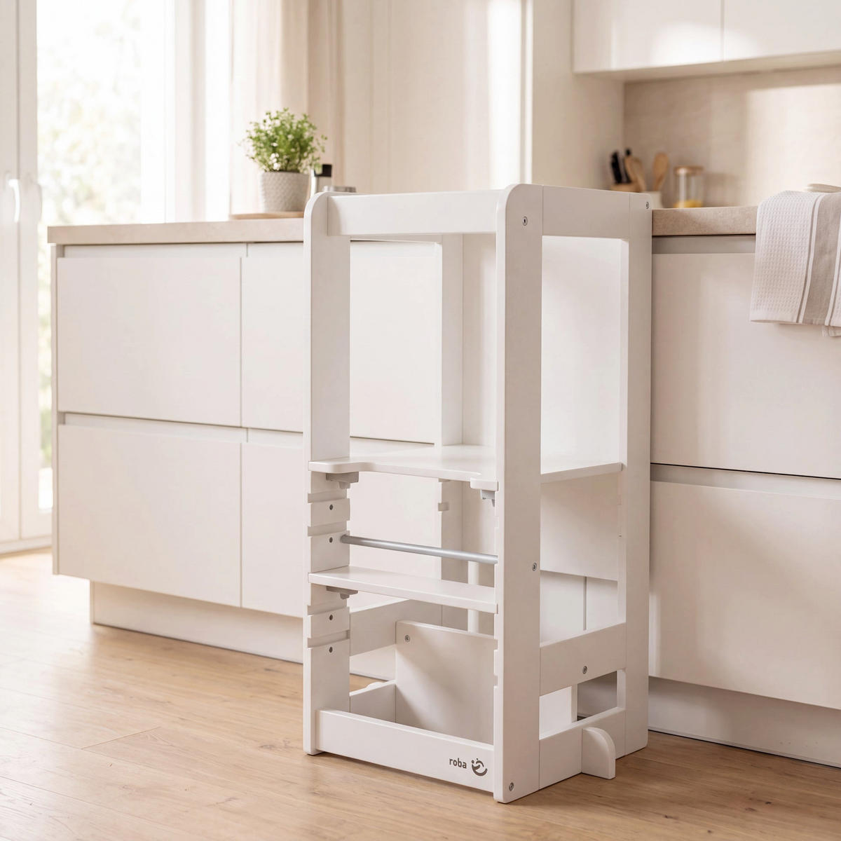 LERNTURM Step & Play 2in1 - Weiß, Holzwerkstoff/Metall (50.5/85/40cm) - Roba