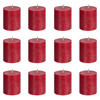 STUMPENKERZE (12er Set) Rustic - Rot, Paraffin (8cm) - BUTLERS