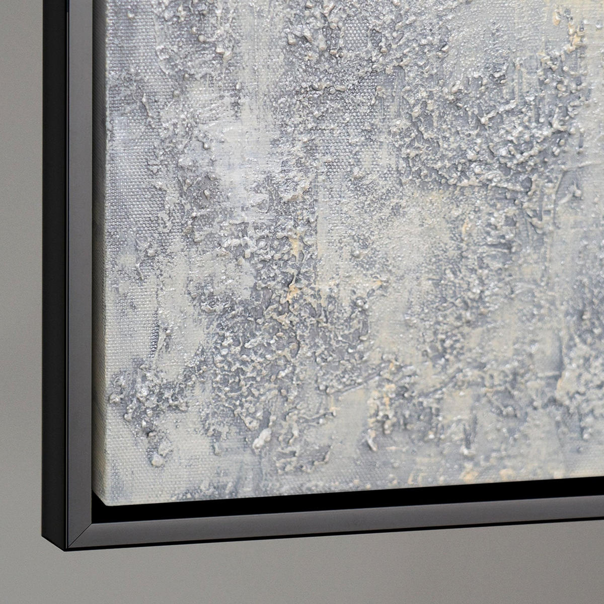 GEMÄLDE Atem des Winters Schattenfugenrahmen Schwarz 120x80 cm - Schwarz, Holz (120/80cm) - YS-art gallery