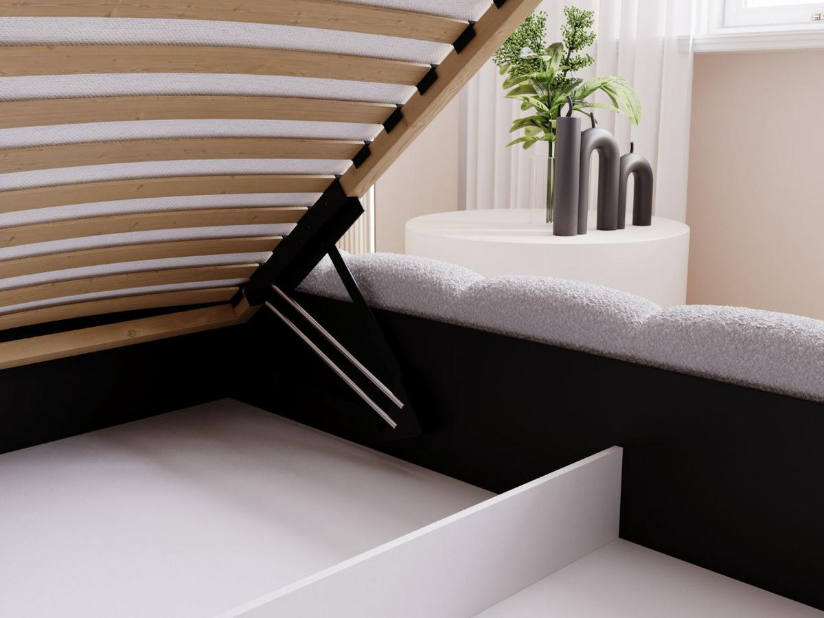 POLSTERBETT Cloud Low 140x200 Bouclé-Stoff Grau - Grau, Textil (140/200cm) - Graingold