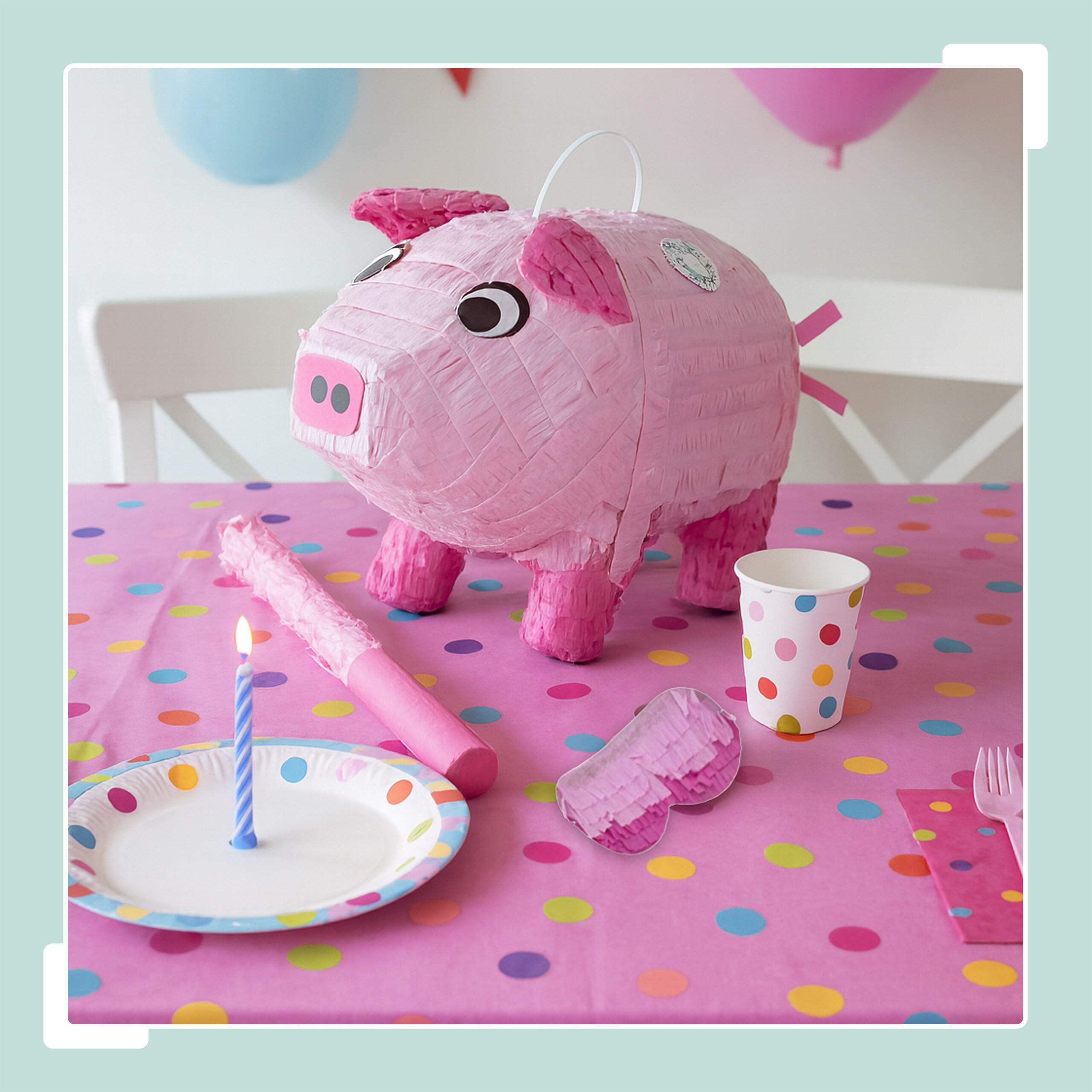 PINATA - Rosa, Papier/Wellpappe (43/25/20cm) - Relaxdays