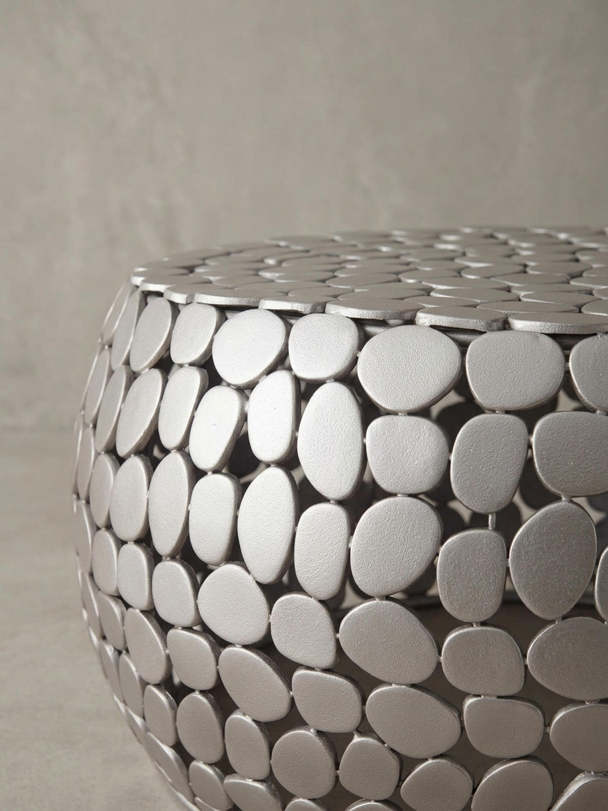 COUCHTISCH Aluminium Silber, Handgefertigtes Unikat, Stilvolles Design - Silberfarben, Metall (66/66/32cm) - KADIMA DESIGN