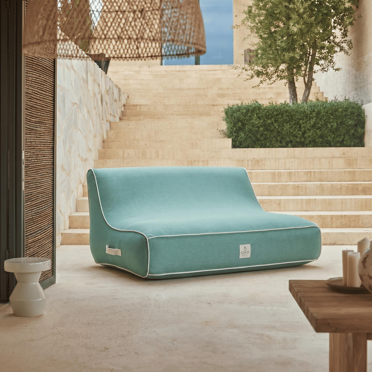 LOUNGESOFA ALIZÉ Grün - Mintgrün/Grün, Kunststoff/Textil (160/75/105cm) - Coco Lounge