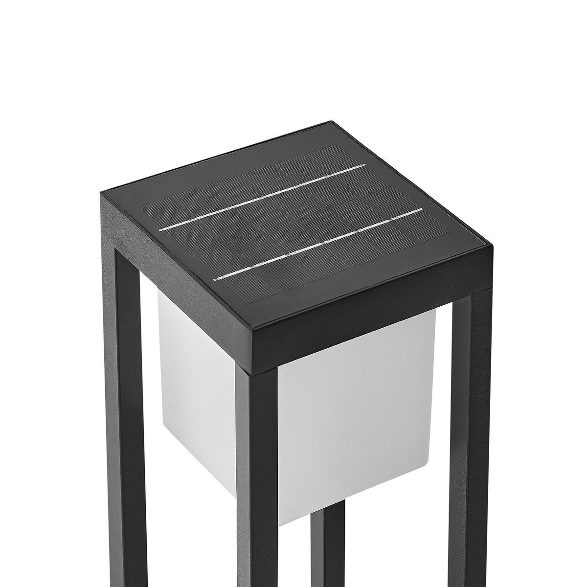 SOLAR-LED-POLLERLEUCHTE Schwarz Loon - Schwarz, Metall (15/15/60cm) - Beliani
